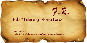 Földessy Romulusz névjegykártya